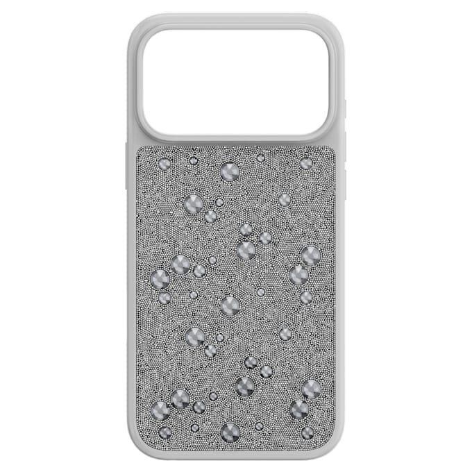 Coque de smartphone haut de gamme à cristaux à dos plat, iPhone® 17 Pro Max, couleur argentée Coque de smartphone haut de gamme à cristaux à dos plat, iPhone® 17 Pro Max, couleur argentée