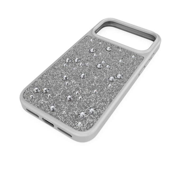 Coque de smartphone haut de gamme à cristaux à dos plat, iPhone® 17 Pro Max, couleur argentée Coque de smartphone haut de gamme à cristaux à dos plat, iPhone® 17 Pro Max, couleur argentée