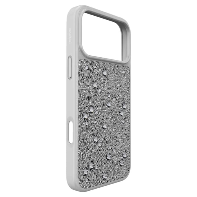 Coque de smartphone haut de gamme à cristaux à dos plat, iPhone® 17 Pro Max, couleur argentée Coque de smartphone haut de gamme à cristaux à dos plat, iPhone® 17 Pro Max, couleur argentée