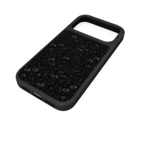 Coque de smartphone haut de gamme à dos plat ornée de cristaux, iPhone® 17 Pro, noir