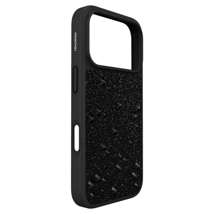 Coque de smartphone haut de gamme à dos plat ornée de cristaux, iPhone® 17 Pro, noir Coque de smartphone haut de gamme à dos plat ornée de cristaux, iPhone® 17 Pro, noir