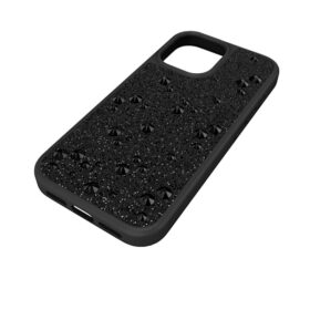 Coque de smartphone haute avec cristaux à dos plat, iPhone® 17, noir