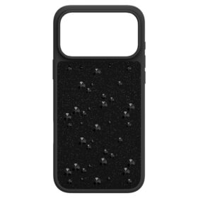 Coque de smartphone haute avec dos plat en cristaux, iPhone® 17 Pro Max, noir