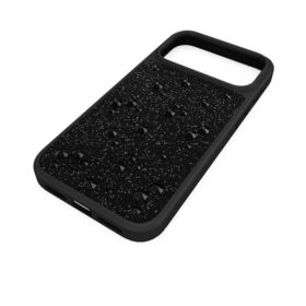 Coque de smartphone haute avec dos plat en cristaux, iPhone® 17 Pro Max, noir