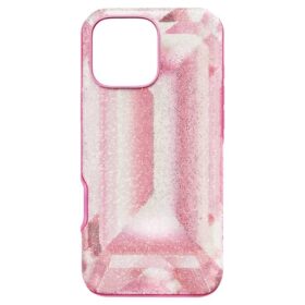Coque de smartphone haute avec motif imprimé en cristaux, iPhone® 16 Pro Max, rose