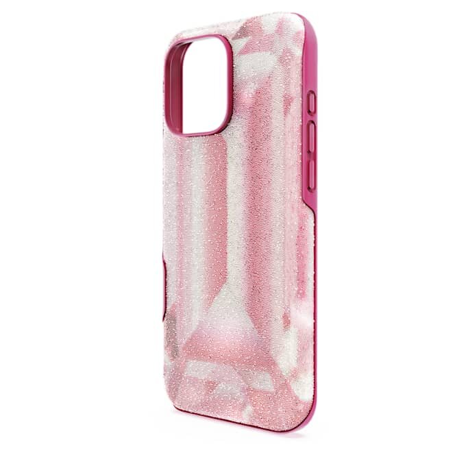 Coque de smartphone haute avec motif imprimé en cristaux, iPhone® 16 Pro Max, rose Coque de smartphone haute avec motif imprimé en cristaux, iPhone® 16 Pro Max, rose