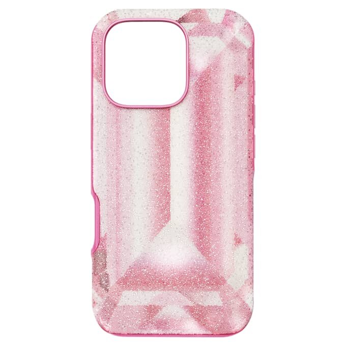 Coque de smartphone haute avec motif imprimé en cristaux, iPhone® 16 Pro, rose Coque de smartphone haute avec motif imprimé en cristaux, iPhone® 16 Pro, rose