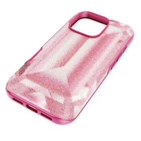 Coque de smartphone haute avec motif imprimé en cristaux, iPhone® 16 Pro, rose