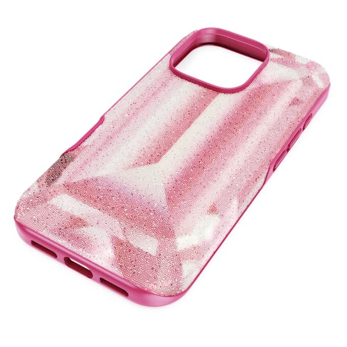 Coque de smartphone haute avec motif imprimé en cristaux, iPhone® 16 Pro, rose Coque de smartphone haute avec motif imprimé en cristaux, iPhone® 16 Pro, rose