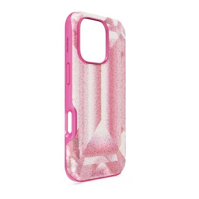 Coque de smartphone haute avec motif imprimé en cristaux, iPhone® 16 Pro, rose Coque de smartphone haute avec motif imprimé en cristaux, iPhone® 16 Pro, rose