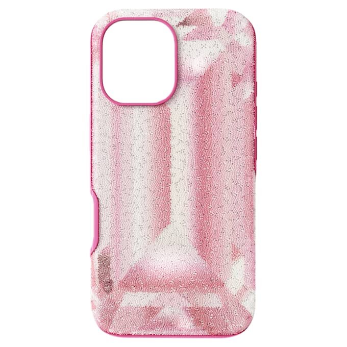 Coque de smartphone haute avec motif imprimé en cristaux, iPhone® 16, rose Coque de smartphone haute avec motif imprimé en cristaux, iPhone® 16, rose