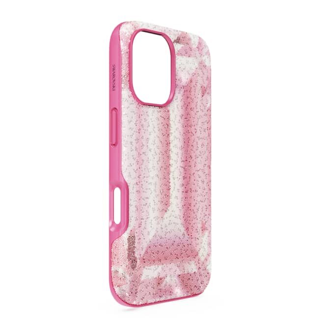 Coque de smartphone haute avec motif imprimé en cristaux, iPhone® 16, rose Coque de smartphone haute avec motif imprimé en cristaux, iPhone® 16, rose