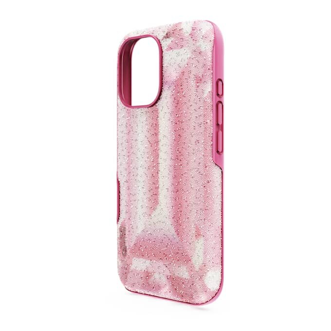 Coque de smartphone haute avec motif imprimé en cristaux, iPhone® 16, rose Coque de smartphone haute avec motif imprimé en cristaux, iPhone® 16, rose