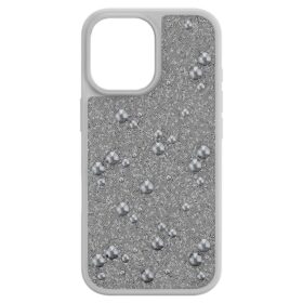 Coque de smartphone High à dos plat ornée de cristaux, iPhone® 17, couleur argentée