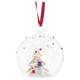 Décoration de sapin « Holiday Cheers » : boule avec sapin et bonhomme de neige