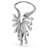 Ear cuff « Swan » de la collection « The Vienna Collection », blanc, plaqué ruthénium Ear cuff « Swan » de la collection « The Vienna Collection », blanc, plaqué ruthénium