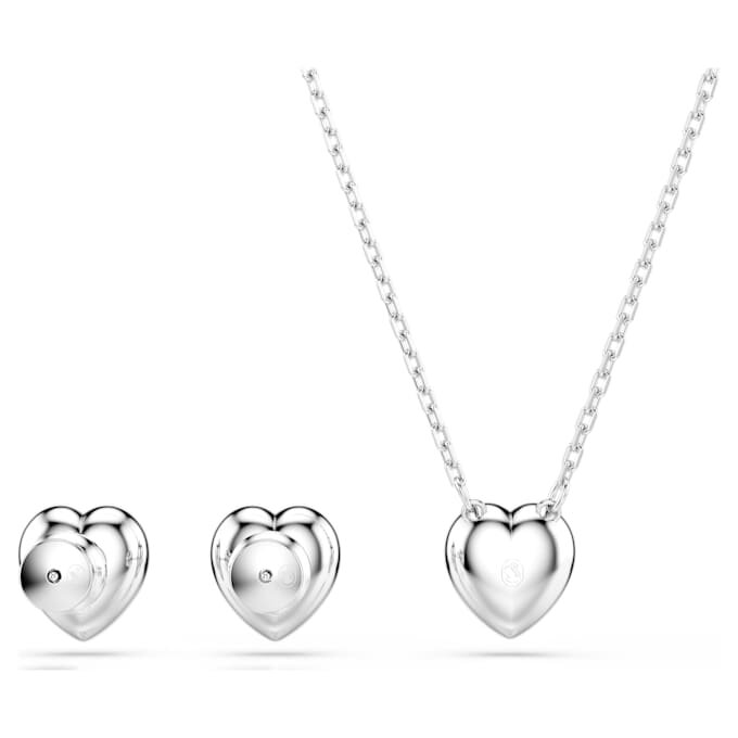 Ensemble Ariana Grande x Swarovski : tailles variées, cœur, blanc, plaqué rhodium Ensemble Ariana Grande x Swarovski : tailles variées, cœur, blanc, plaqué rhodium