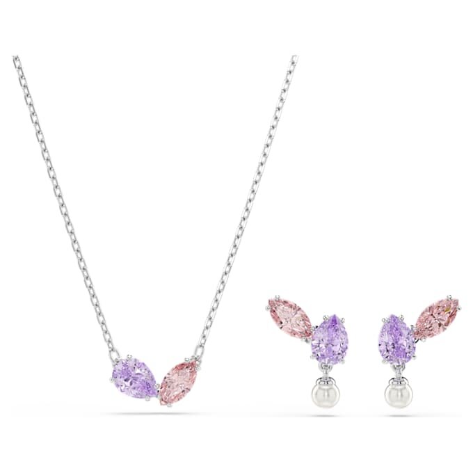 Ensemble Ariana Grande X Swarovski : tailles variées, multicolore, plaqué rhodium Ensemble Ariana Grande X Swarovski : tailles variées, multicolore, plaqué rhodium