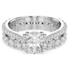 Ensemble de bagues Stilla (2), taille ronde, blanc, plaqué rhodium Ensemble de bagues Stilla (2), taille ronde, blanc, plaqué rhodium
