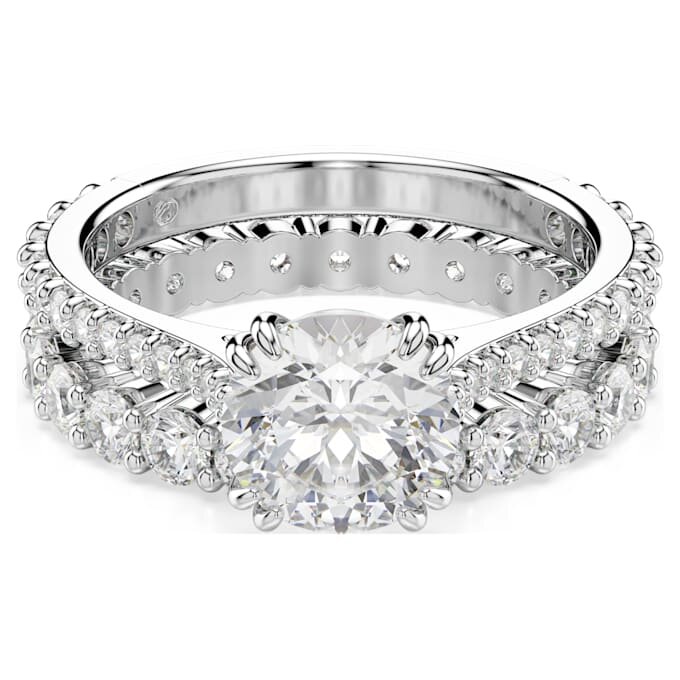 Ensemble de bagues Stilla (2), taille ronde, blanc, plaqué rhodium Ensemble de bagues Stilla (2), taille ronde, blanc, plaqué rhodium
