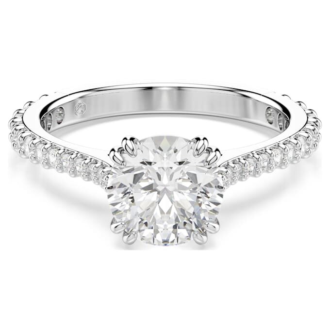 Ensemble de bagues Stilla (2), taille ronde, blanc, plaqué rhodium Ensemble de bagues Stilla (2), taille ronde, blanc, plaqué rhodium