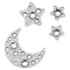 Ensemble de bijoux corporels (4), Lune et étoiles, blanc Ensemble de bijoux corporels (4), Lune et étoiles, blanc