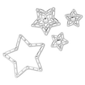 Ensemble de bijoux de corps (4), Étoile, Blanc