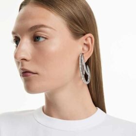 Ensemble de boucles d’oreilles « The Vienna Collection » (3) Plume, Blanc, plaqué ruthénium
