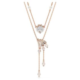 Ensemble de colliers Dragon & Phénix (2), perles de cristal, griffe de dragon, blanc, plaqué or rose Ensemble de colliers Dragon & Phénix (2), perles de cristal, griffe de dragon, blanc, plaqué or rose