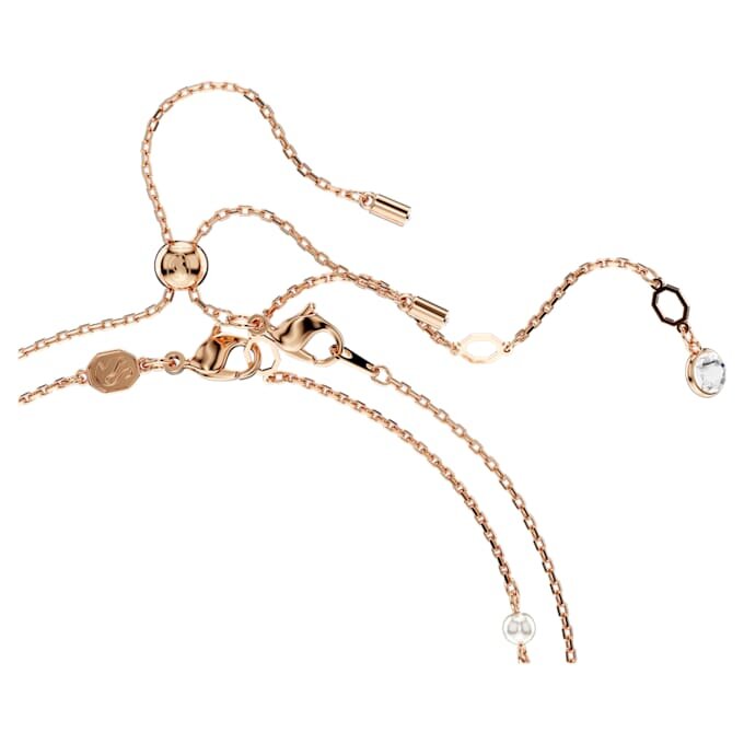 Ensemble de colliers Dragon & Phénix (2), perles de cristal, griffe de dragon, blanc, plaqué or rose Ensemble de colliers Dragon & Phénix (2), perles de cristal, griffe de dragon, blanc, plaqué or rose