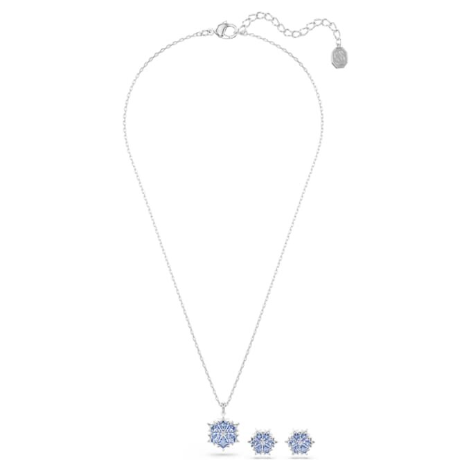 Ensemble « Magic Set » Flocon de neige, bleu, plaqué rhodium Ensemble « Magic Set » Flocon de neige, bleu, plaqué rhodium