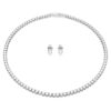 Ensemble Matrix Tennis, taille ronde, blanc, plaqué rhodium Ensemble Matrix Tennis, taille ronde, blanc, plaqué rhodium