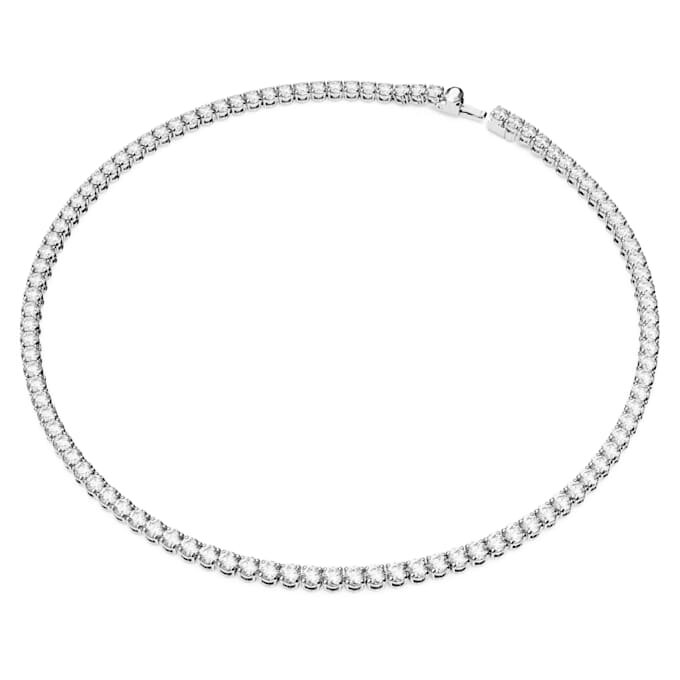 Ensemble Matrix Tennis, taille ronde, blanc, plaqué rhodium Ensemble Matrix Tennis, taille ronde, blanc, plaqué rhodium