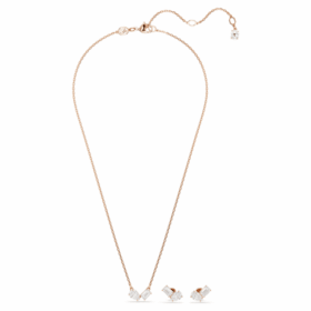 Ensemble Mesmera, taille poire, taille octogonale, blanc, plaqué or rose