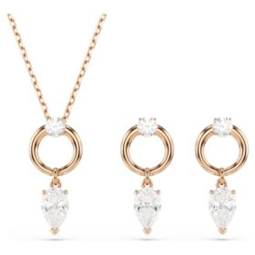 Ensemble Mesmera : taille poire, taille ronde, blanc, plaqué or rose