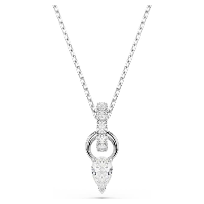 Ensemble Mesmera : taille poire, taille ronde, blanc, plaqué rhodium Ensemble Mesmera : taille poire, taille ronde, blanc, plaqué rhodium
