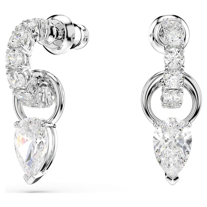Ensemble Mesmera : taille poire, taille ronde, blanc, plaqué rhodium Ensemble Mesmera : taille poire, taille ronde, blanc, plaqué rhodium