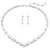 Ensemble Mesmera, tailles variées, blanc, plaqué rhodium