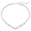Ensemble Mesmera, tailles variées, blanc, plaqué rhodium