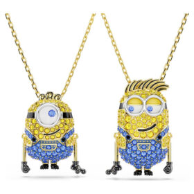Ensemble Minions James et Henry en pavé, multicolore, plaqué or