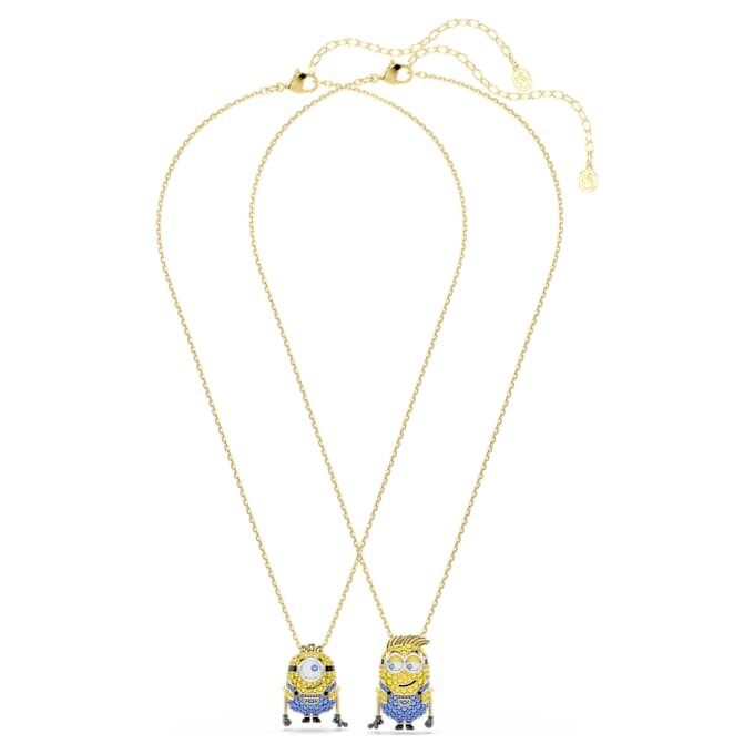 Ensemble Minions James et Henry en pavé, multicolore, plaqué or Ensemble Minions James et Henry en pavé, multicolore, plaqué or