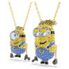 Ensemble Minions James et Henry en pavé, multicolore, plaqué or Ensemble Minions James et Henry en pavé, multicolore, plaqué or