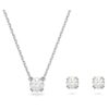 Ensemble Stilla, taille ronde, blanc, plaqué rhodium