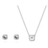 Ensemble Stilla, taille ronde, blanc, plaqué rhodium