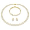 Ensemble Una Angelic (3 pièces), taille ronde, blanc, plaqué or Ensemble Una Angelic (3 pièces), taille ronde, blanc, plaqué or