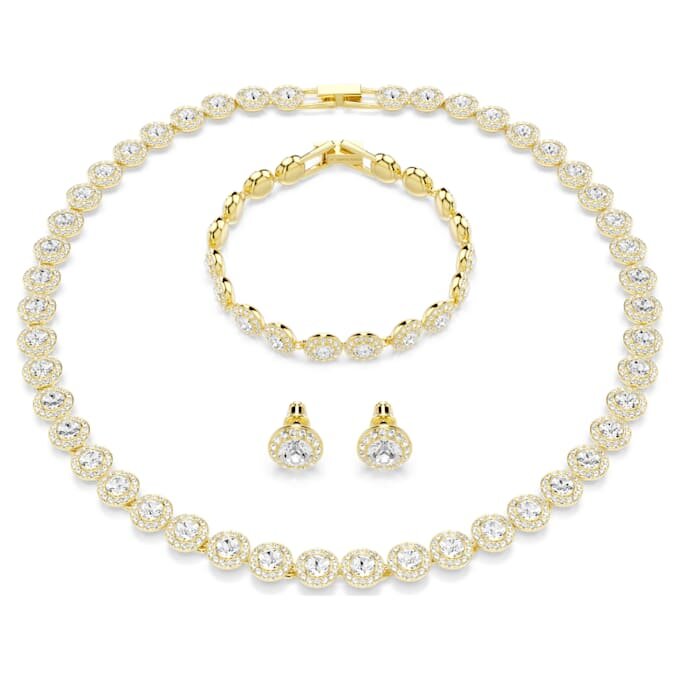 Ensemble Una Angelic (3 pièces), taille ronde, blanc, plaqué or Ensemble Una Angelic (3 pièces), taille ronde, blanc, plaqué or