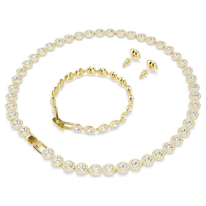 Ensemble Una Angelic (3 pièces), taille ronde, blanc, plaqué or Ensemble Una Angelic (3 pièces), taille ronde, blanc, plaqué or
