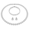 Ensemble Una Angelic (3), taille ronde, blanc, plaqué rhodium Ensemble Una Angelic (3), taille ronde, blanc, plaqué rhodium