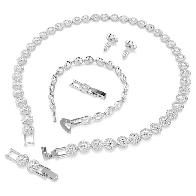 Ensemble Una Angelic (3), taille ronde, blanc, plaqué rhodium Ensemble Una Angelic (3), taille ronde, blanc, plaqué rhodium