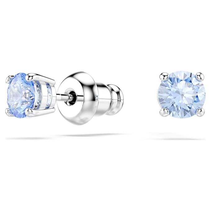 Ensemble Una, taille ronde, bleu, plaqué rhodium Ensemble Una, taille ronde, bleu, plaqué rhodium